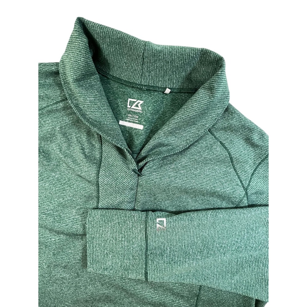 Cutter & Buck Men's XXL‎ CB DryTec Half Zip Performance Pullover Heather Green